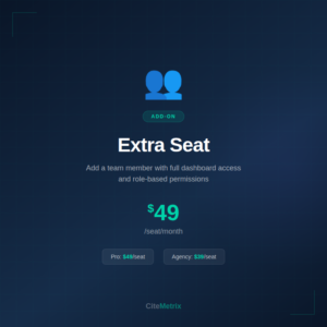 CiteMetrix Extra Seat